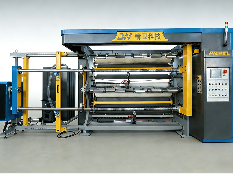 Slip Differential Shafts Slitting Machine with Shaftless Unwinding